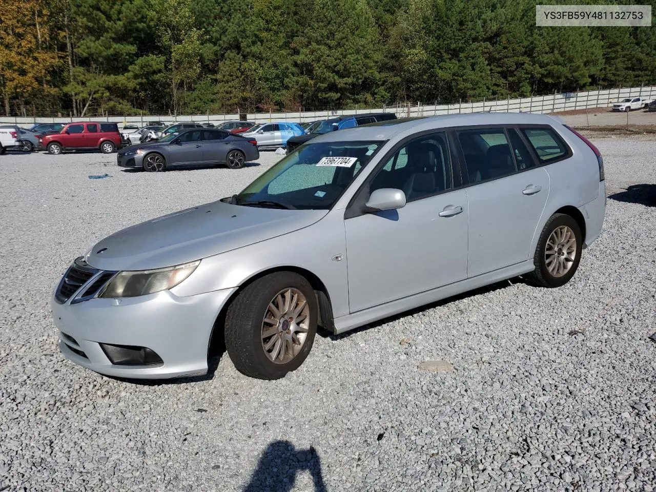 2008 Saab 9-3 2.0T VIN: YS3FB59Y481132753 Lot: 73967704