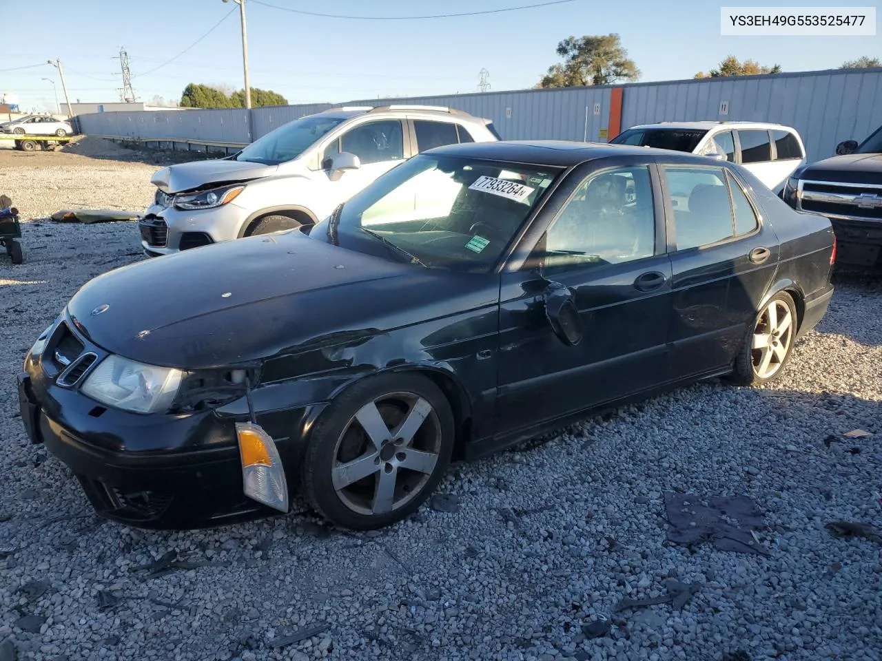 2005 Saab 9-5 Aero VIN: YS3EH49G553525477 Lot: 77933264