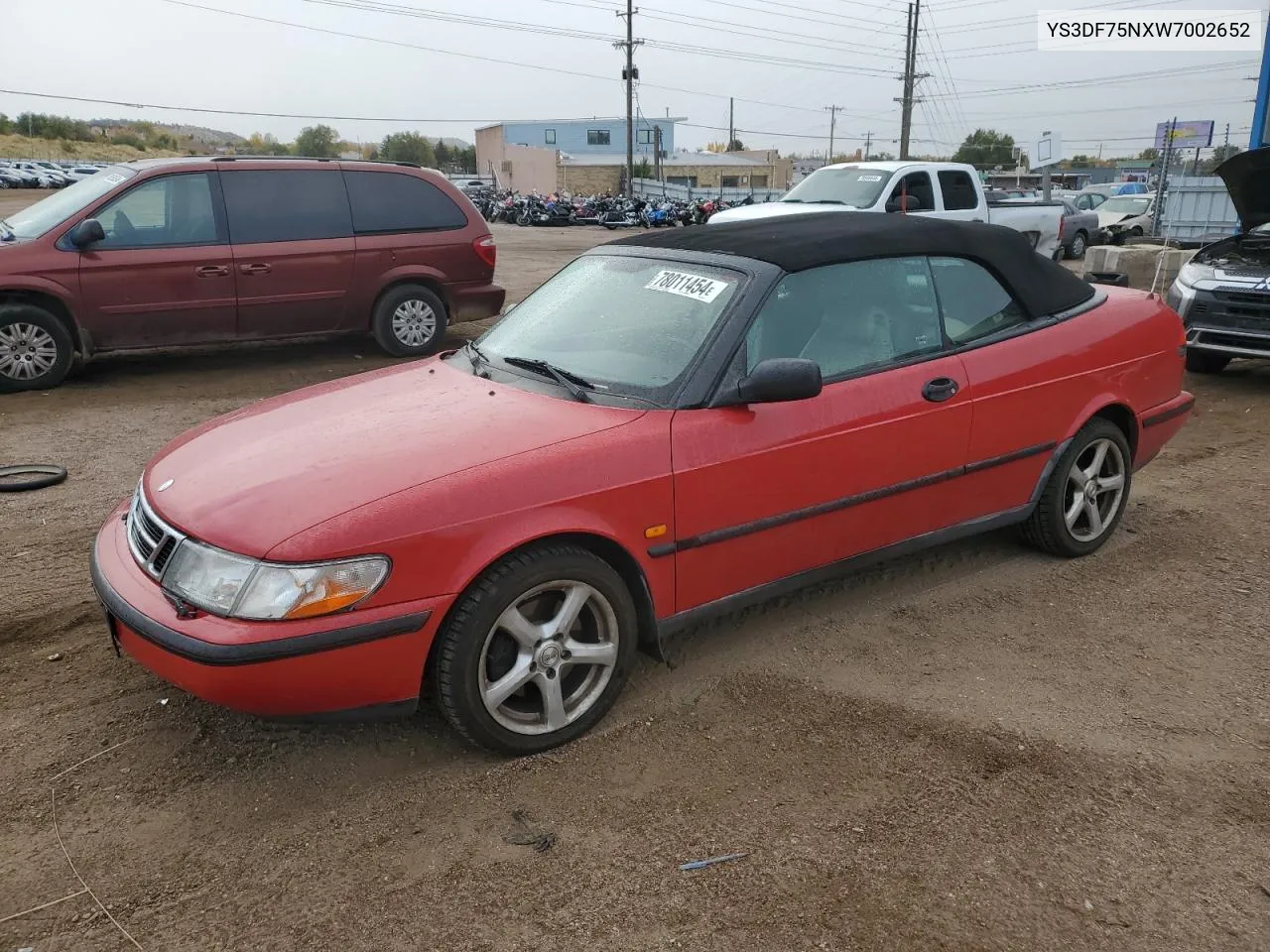 1998 Saab 900 Se Turbo VIN: YS3DF75NXW7002652 Lot: 78011454