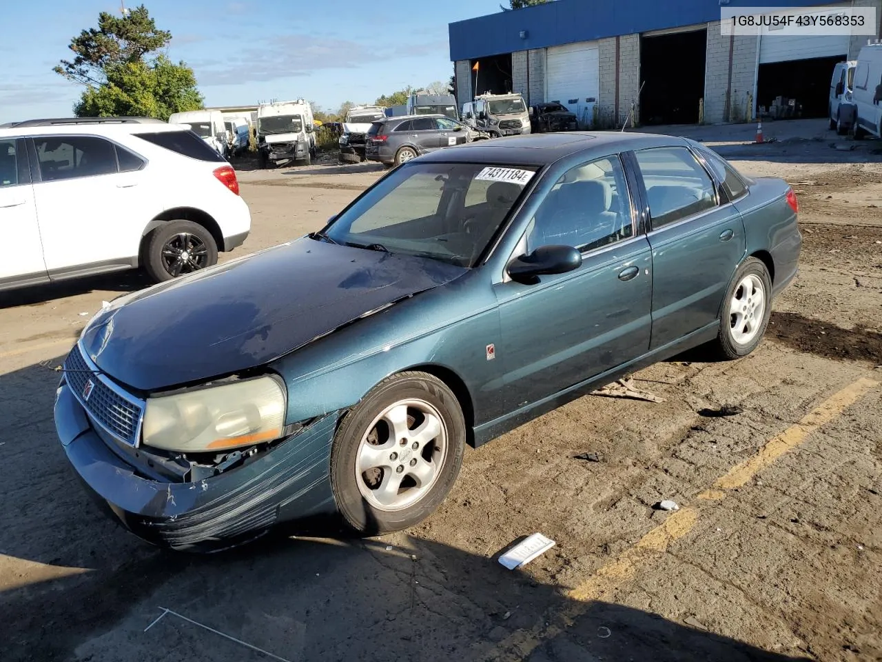 2003 Saturn L200 VIN: 1G8JU54F43Y568353 Lot: 74311184