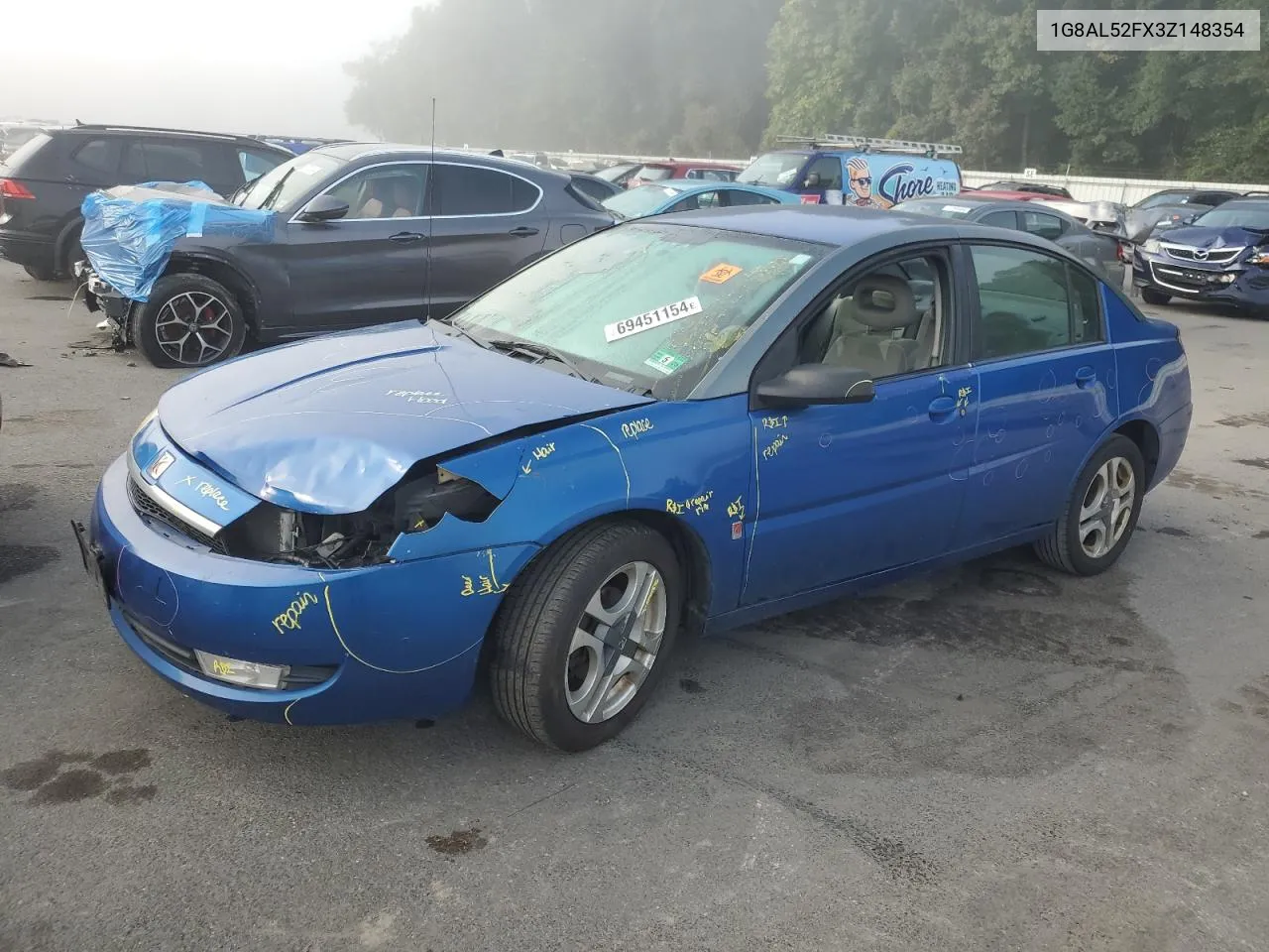 2003 Saturn Ion Level 3 VIN: 1G8AL52FX3Z148354 Lot: 69451154