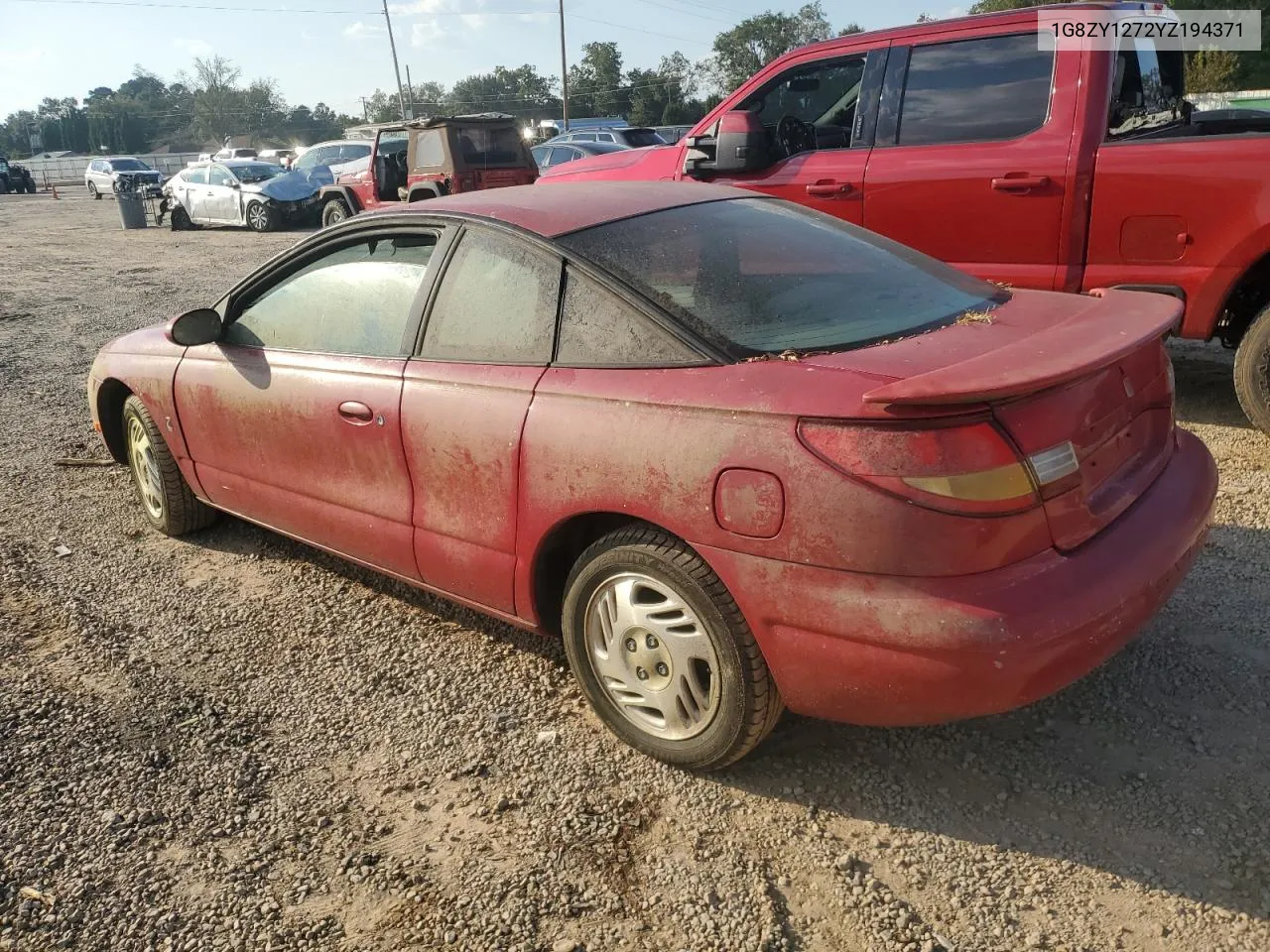 2000 Saturn Sc2 VIN: 1G8ZY1272YZ194371 Lot: 74937784