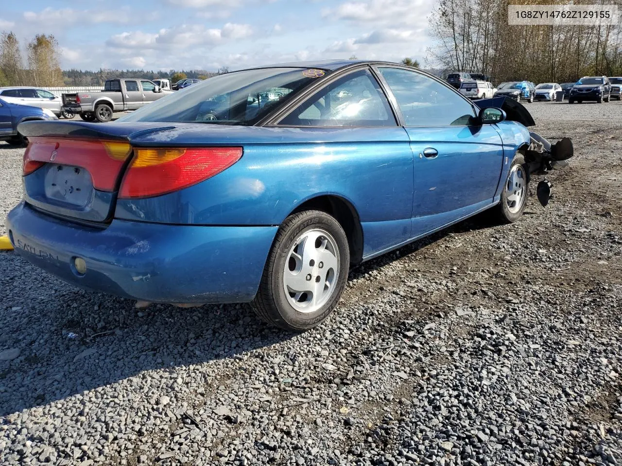 2002 Saturn Sc2 VIN: 1G8ZY14762Z129155 Lot: 75820394