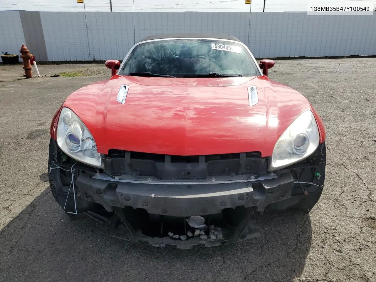 2007 Saturn Sky VIN: 1G8MB35B47Y100549 Lot: 68040564