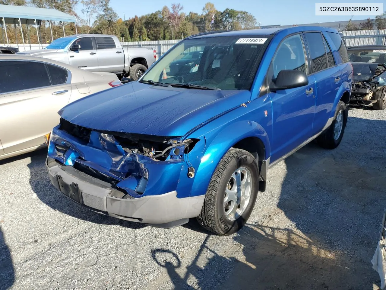 2003 Saturn Vue VIN: 5GZCZ63B63S890112 Lot: 77419924