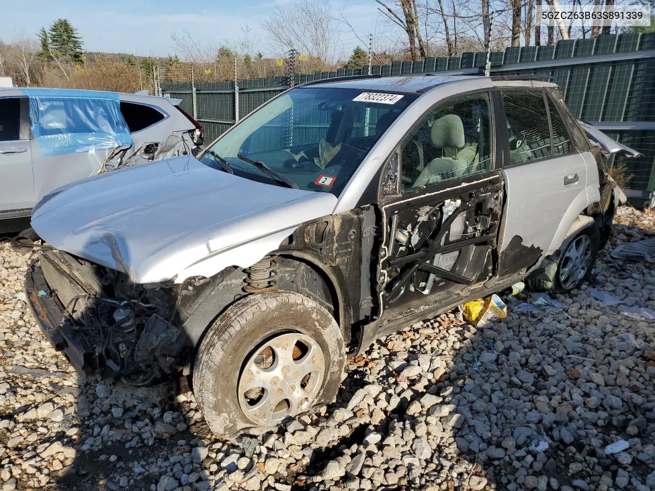 2003 Saturn Vue VIN: 5GZCZ63B63S891339 Lot: 78322374