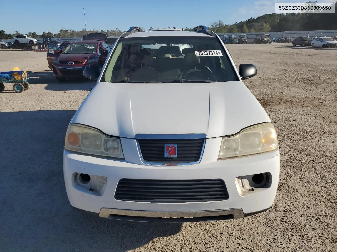 2006 Saturn Vue VIN: 5GZCZ33D86S809650 Lot: 75337814