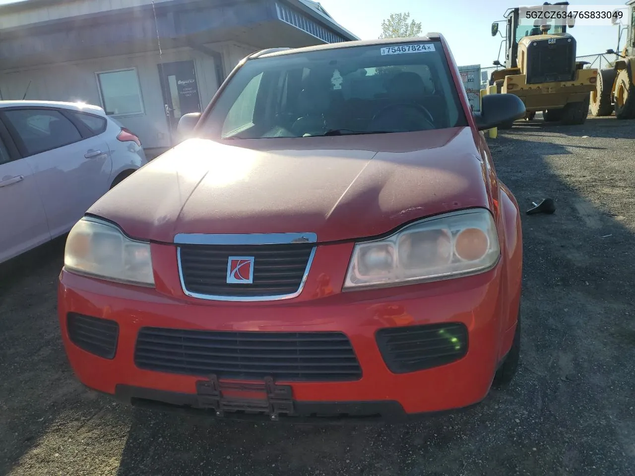 2006 Saturn Vue VIN: 5GZCZ63476S833049 Lot: 75467824