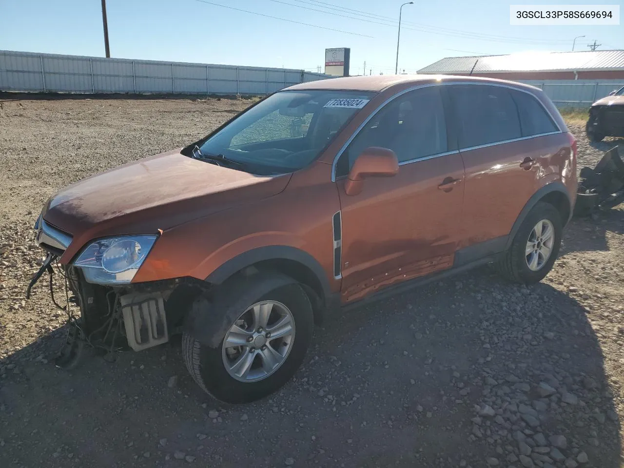 2008 Saturn Vue Xe VIN: 3GSCL33P58S669694 Lot: 72835024