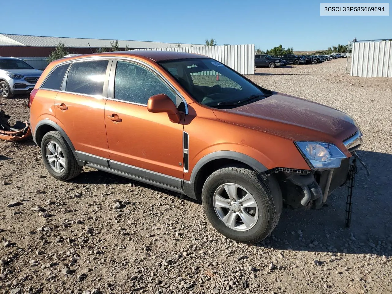 2008 Saturn Vue Xe VIN: 3GSCL33P58S669694 Lot: 72835024