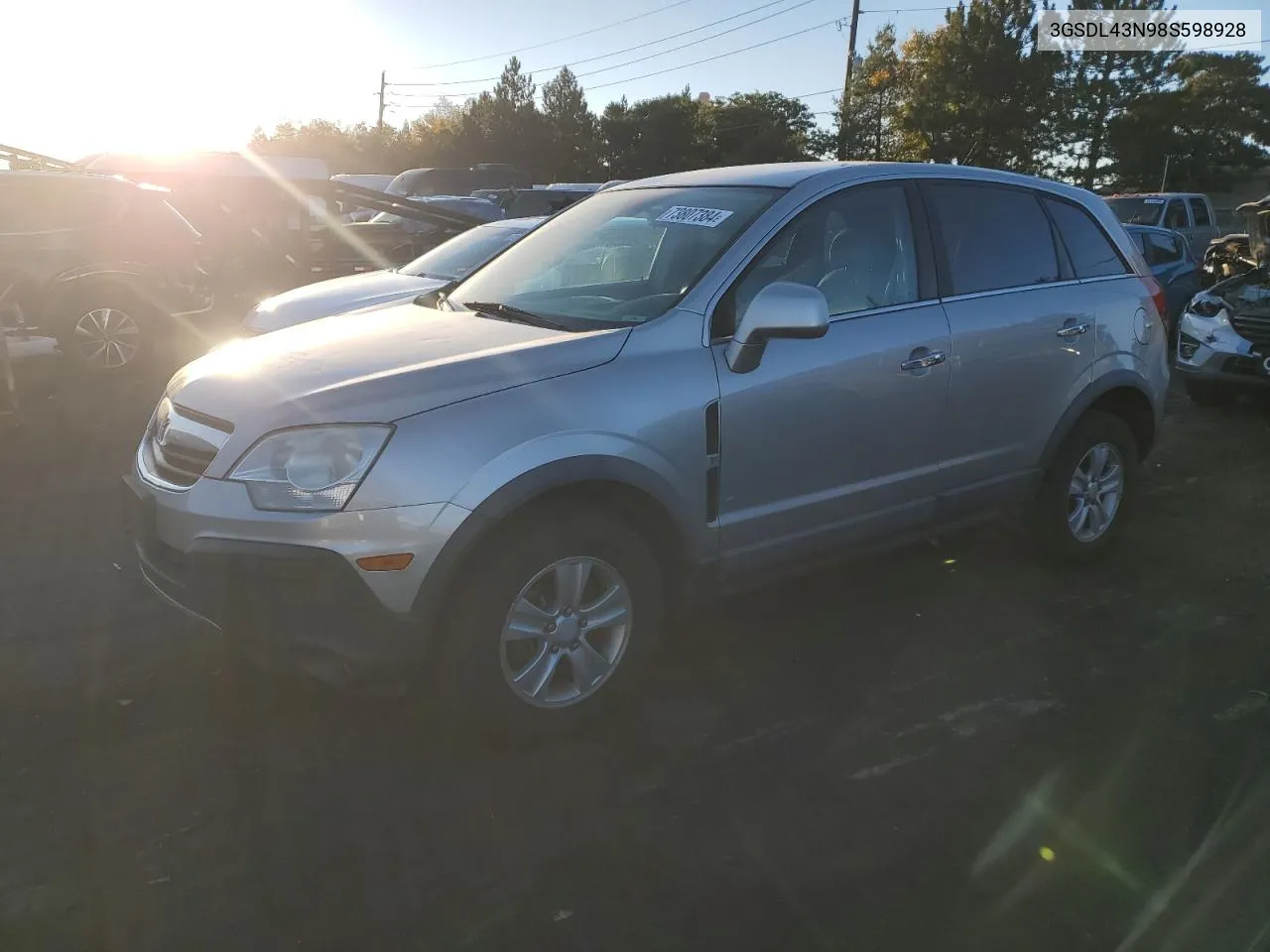 2008 Saturn Vue Xe VIN: 3GSDL43N98S598928 Lot: 73807384