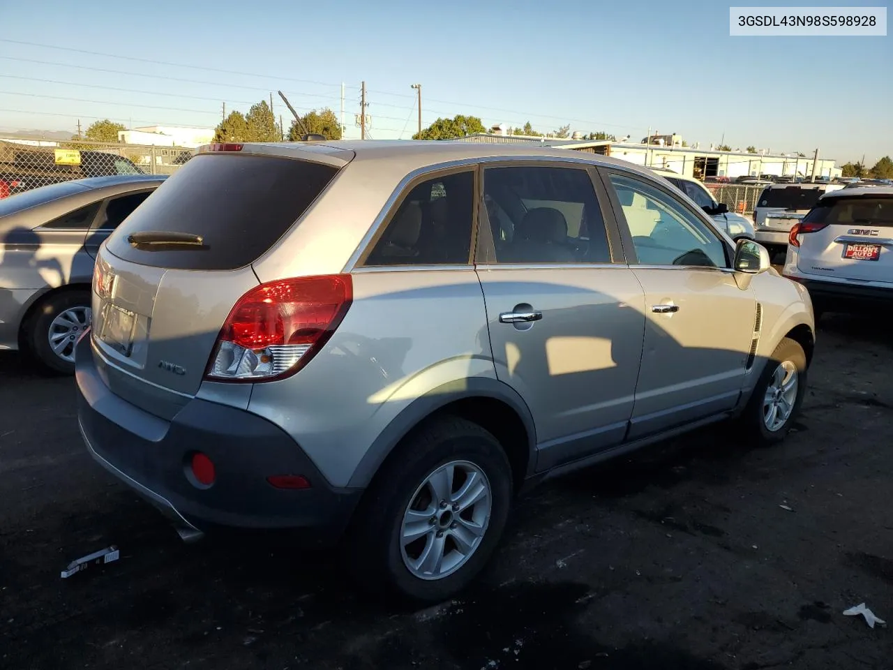 2008 Saturn Vue Xe VIN: 3GSDL43N98S598928 Lot: 73807384