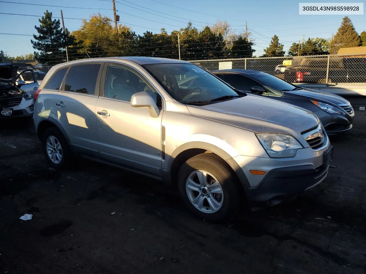 2008 Saturn Vue Xe VIN: 3GSDL43N98S598928 Lot: 73807384