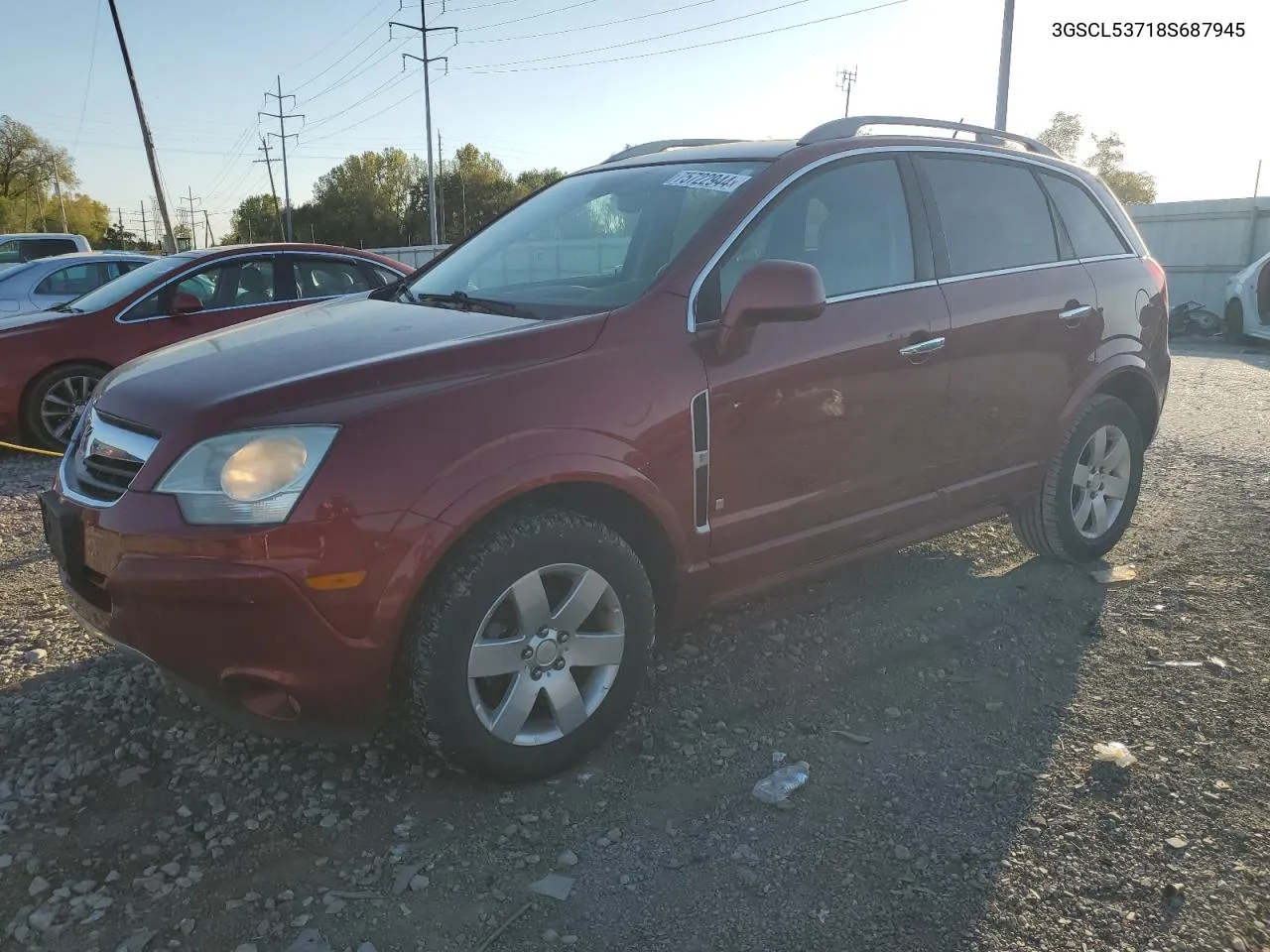 2008 Saturn Vue Xr VIN: 3GSCL53718S687945 Lot: 75722944