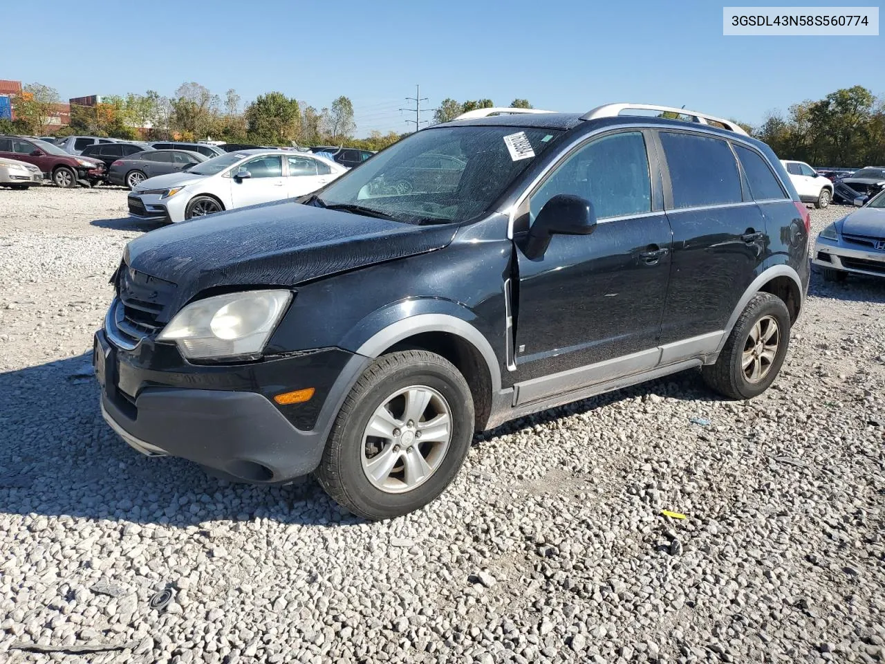 2008 Saturn Vue Xe VIN: 3GSDL43N58S560774 Lot: 76789384