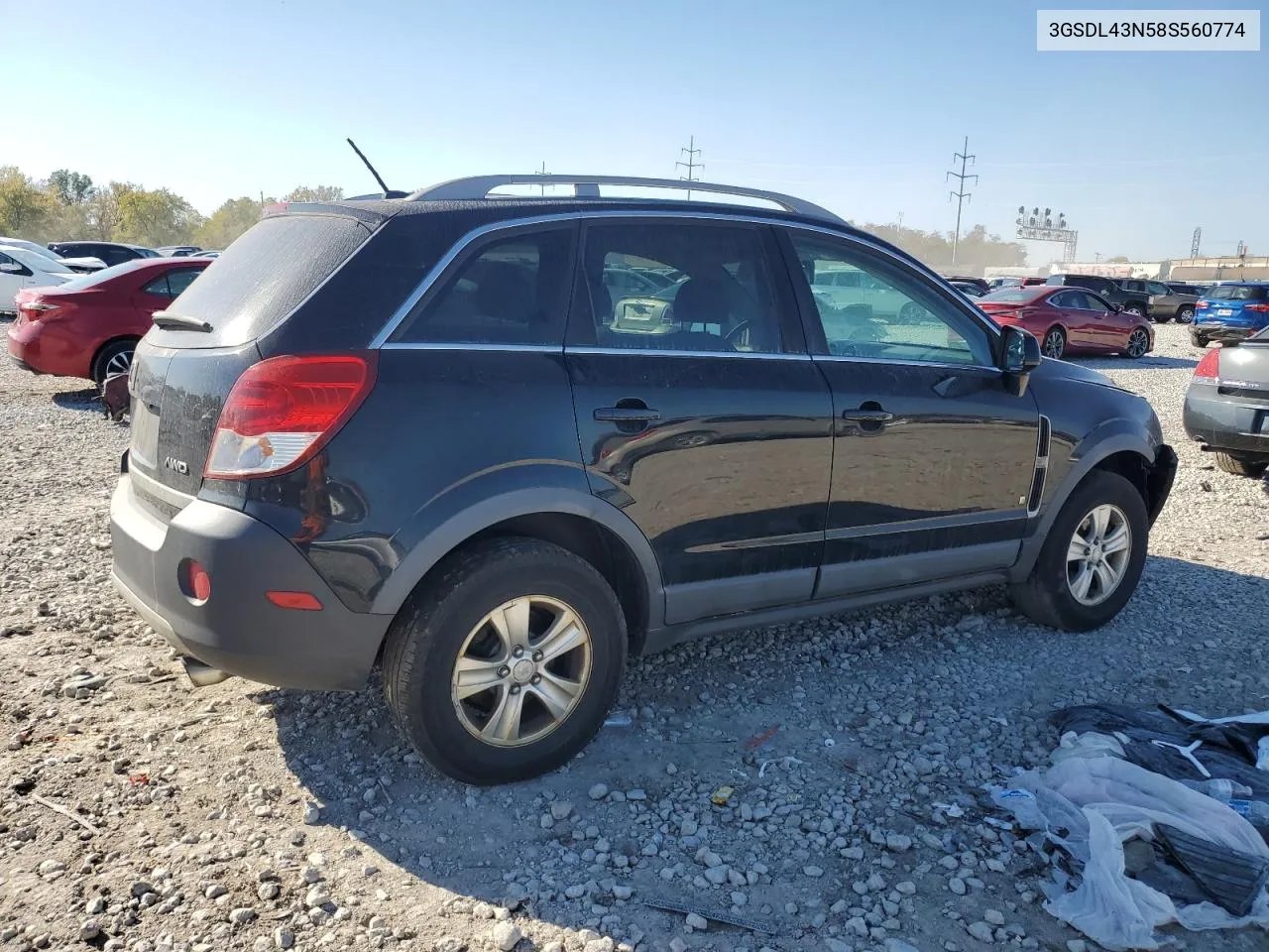 2008 Saturn Vue Xe VIN: 3GSDL43N58S560774 Lot: 76789384