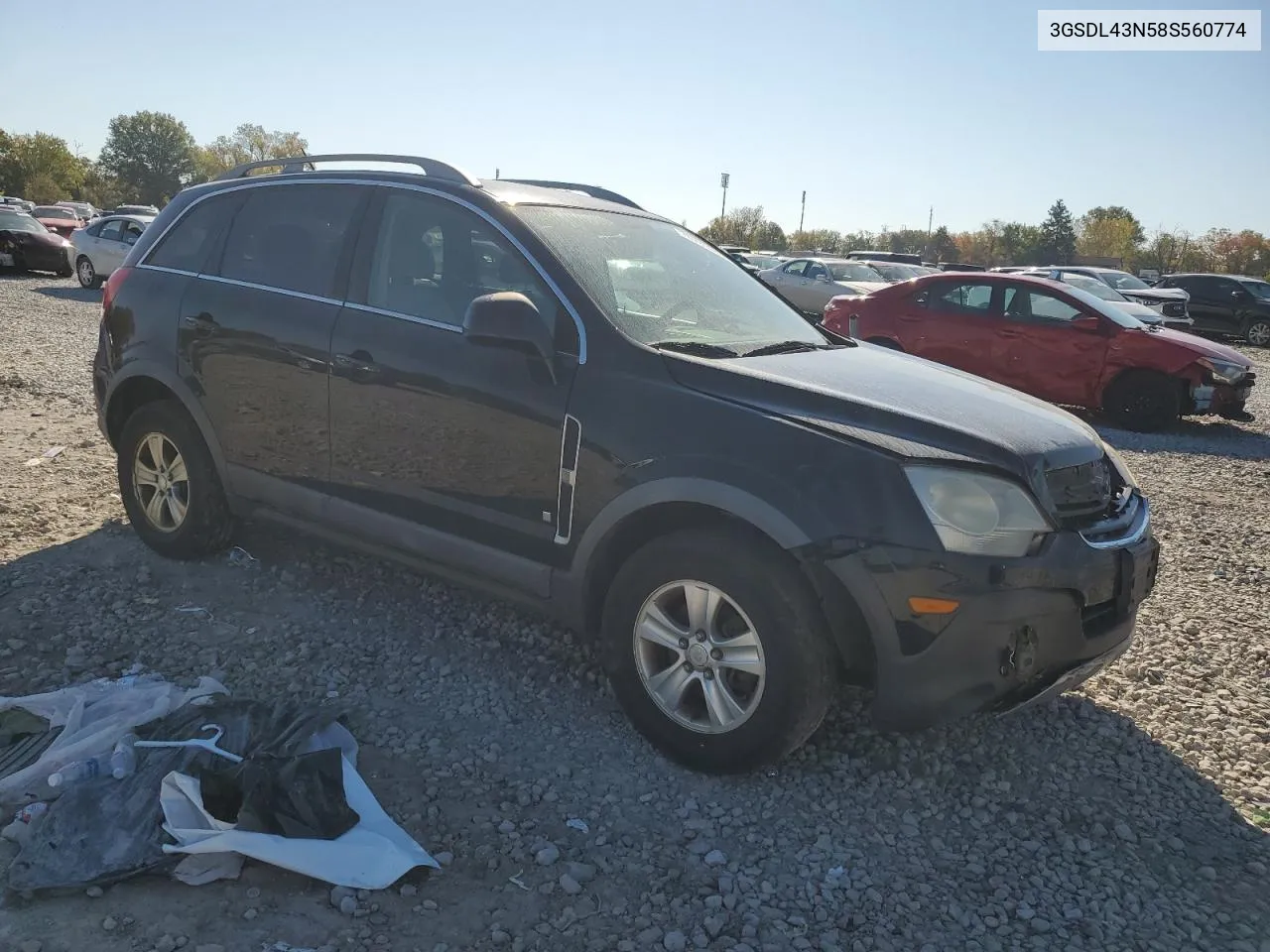 2008 Saturn Vue Xe VIN: 3GSDL43N58S560774 Lot: 76789384