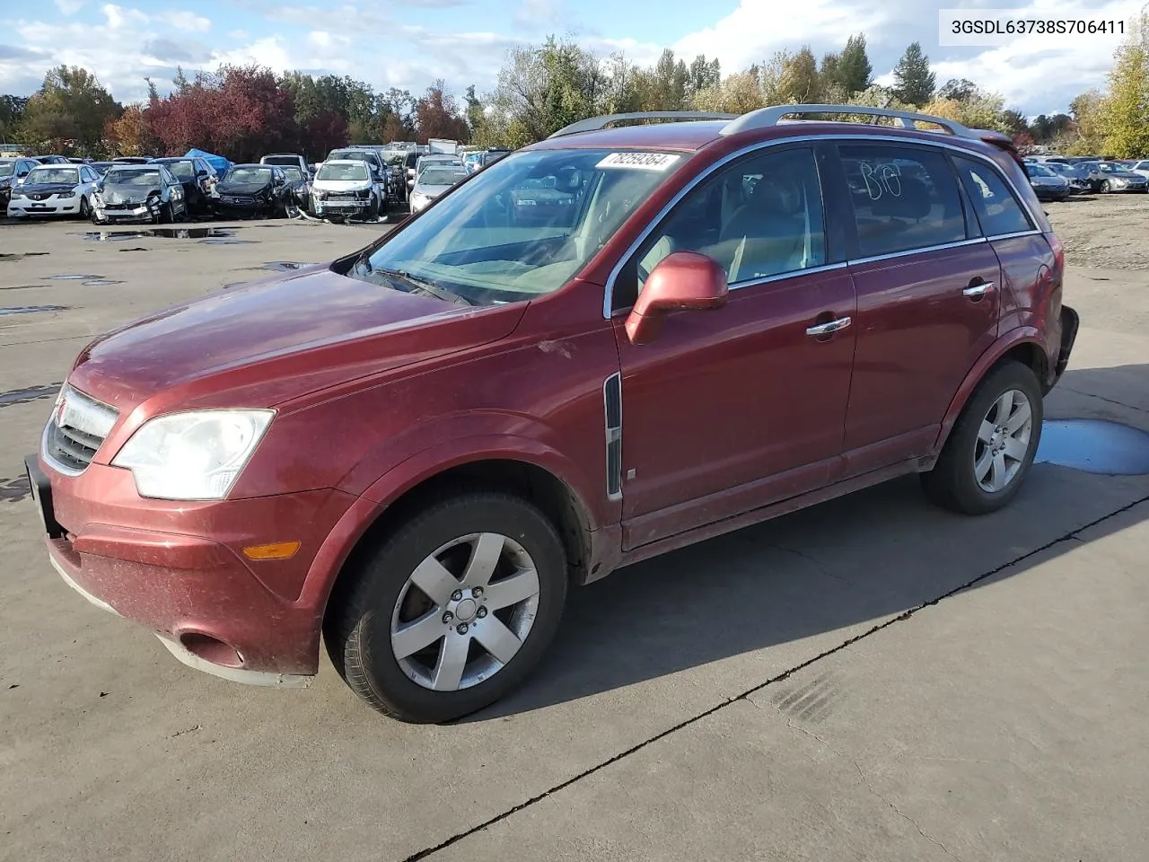 2008 Saturn Vue Xr VIN: 3GSDL63738S706411 Lot: 78259364