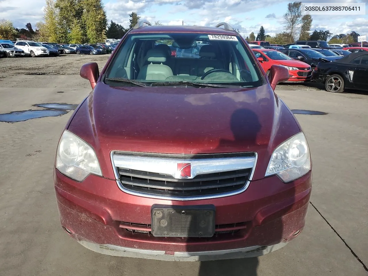 2008 Saturn Vue Xr VIN: 3GSDL63738S706411 Lot: 78259364