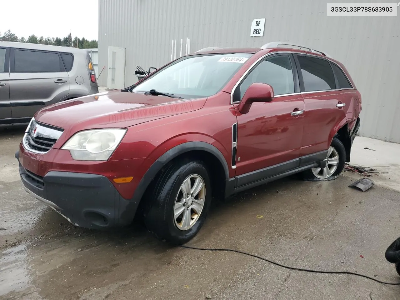 2008 Saturn Vue Xe VIN: 3GSCL33P78S683905 Lot: 79132464