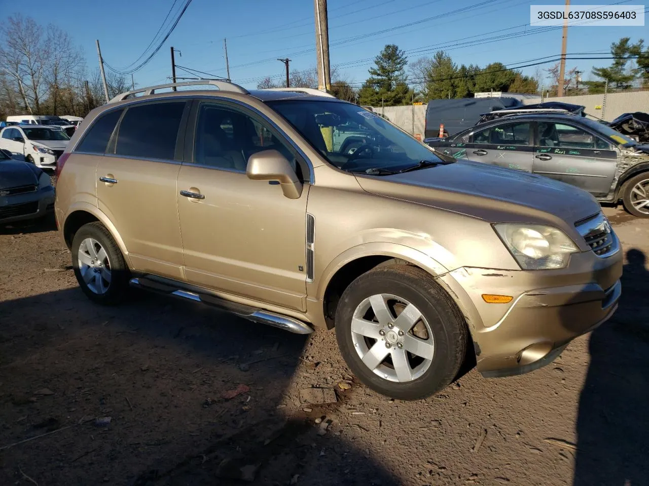 2008 Saturn Vue Xr VIN: 3GSDL63708S596403 Lot: 79928634