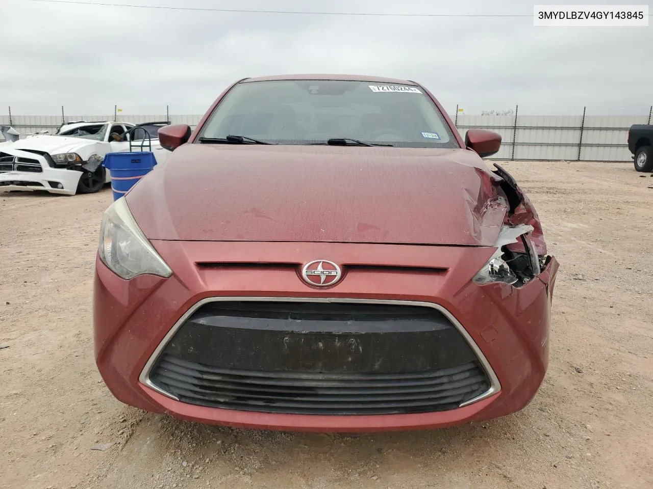 2016 Toyota Scion Ia VIN: 3MYDLBZV4GY143845 Lot: 72760244