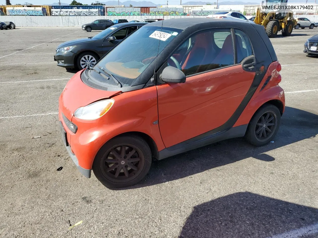 2008 Smart Fortwo Pure VIN: WMEEJ31X08K179402 Lot: 64913054