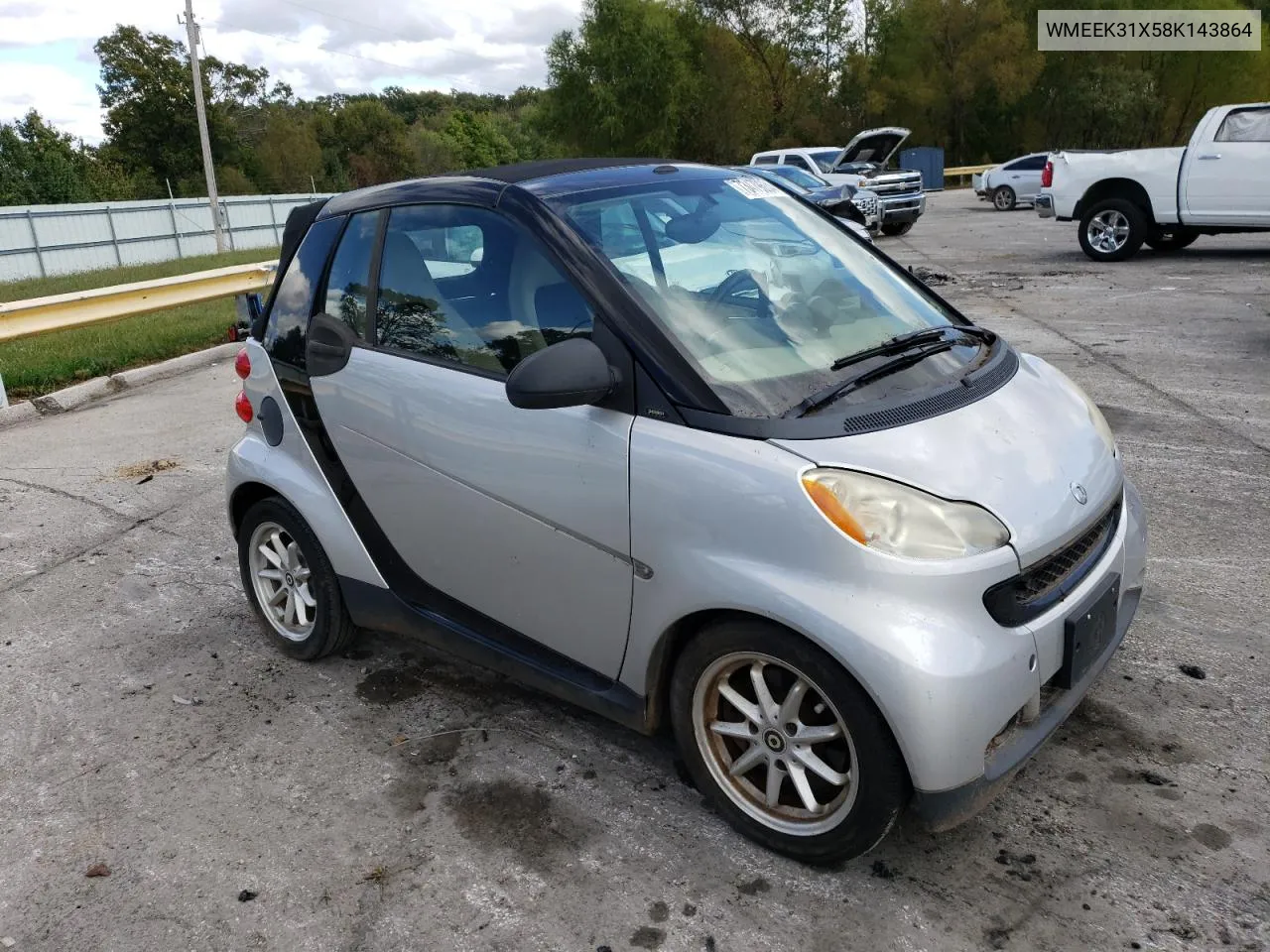 2008 Smart Fortwo Passion VIN: WMEEK31X58K143864 Lot: 73479634