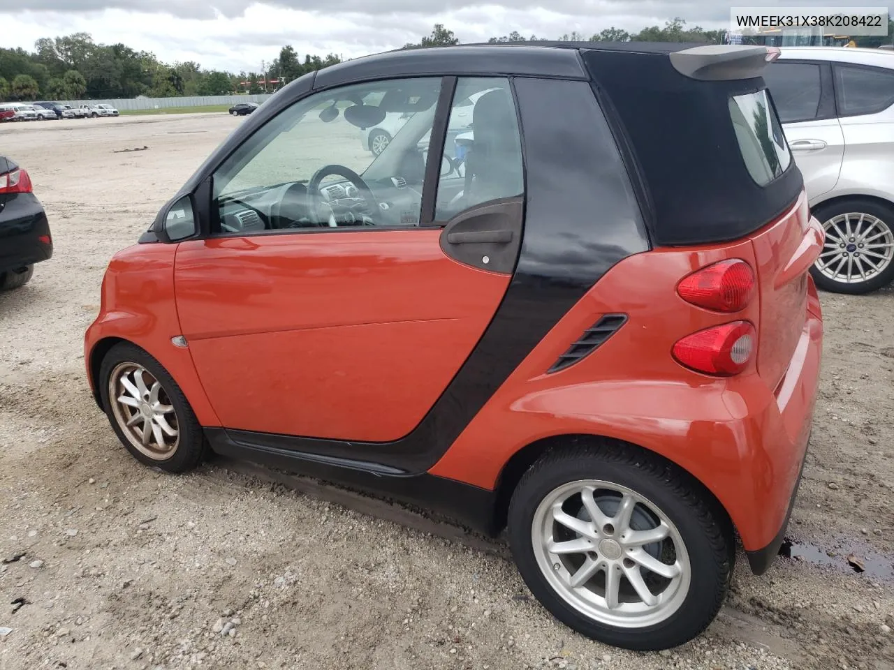 2008 Smart Fortwo Passion VIN: WMEEK31X38K208422 Lot: 74702744