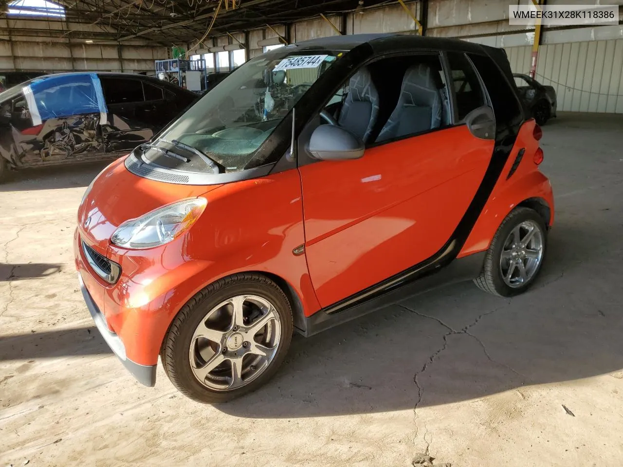 2008 Smart Fortwo Passion VIN: WMEEK31X28K118386 Lot: 75485744