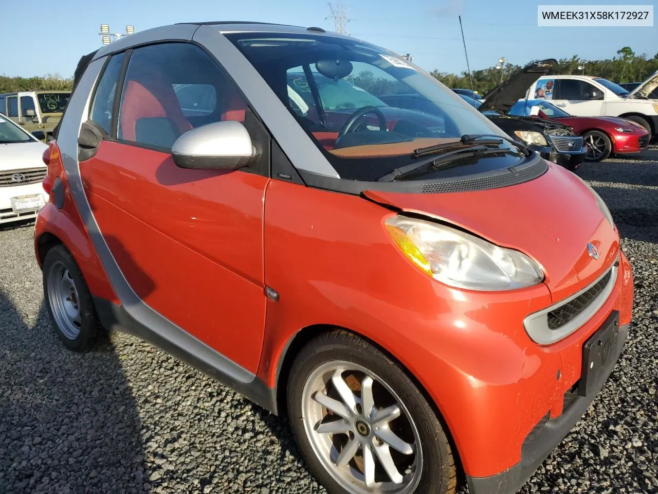 2008 Smart Fortwo Passion VIN: WMEEK31X58K172927 Lot: 75987934