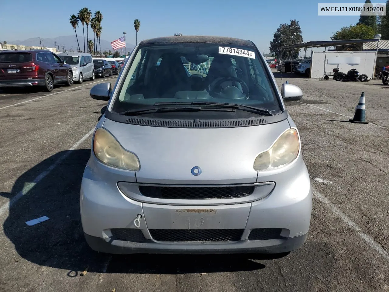 2008 Smart Fortwo Pure VIN: WMEEJ31X08K140700 Lot: 77814344