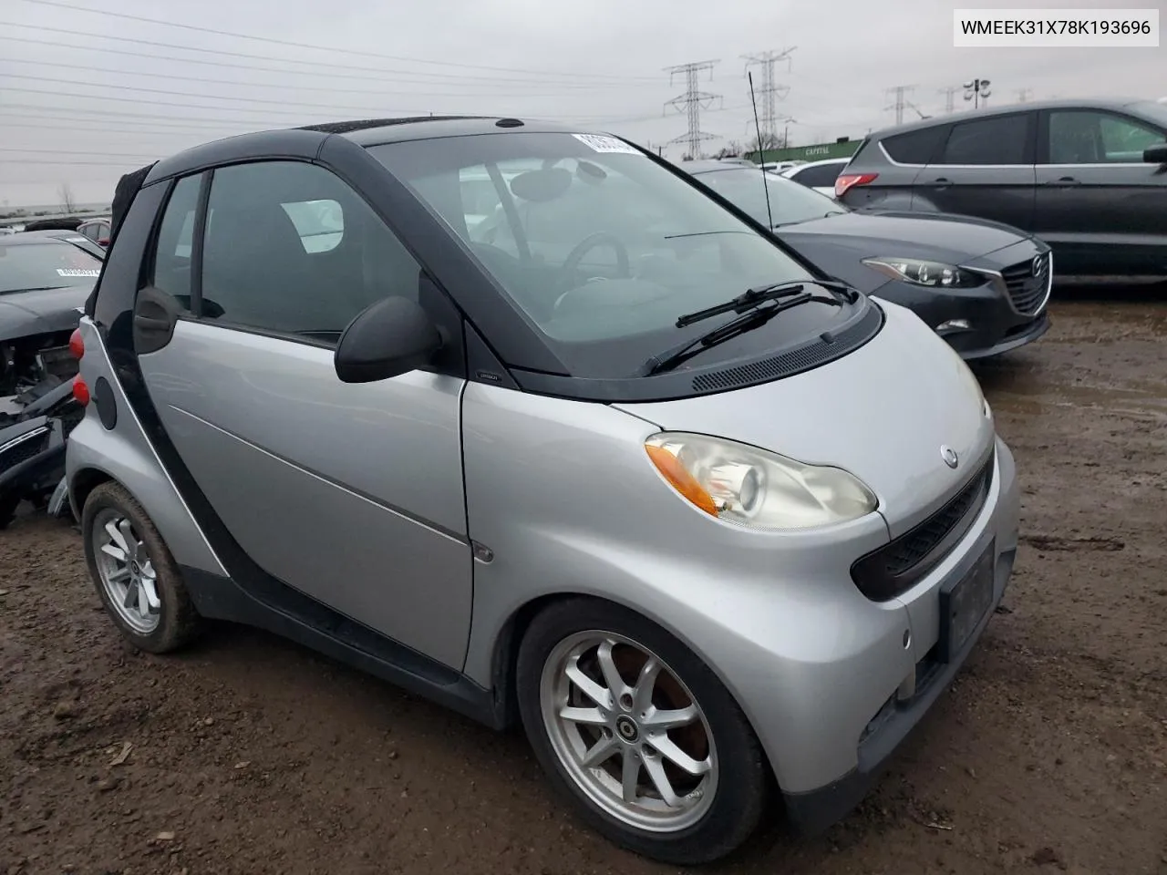 2008 Smart Fortwo Passion VIN: WMEEK31X78K193696 Lot: 80367434