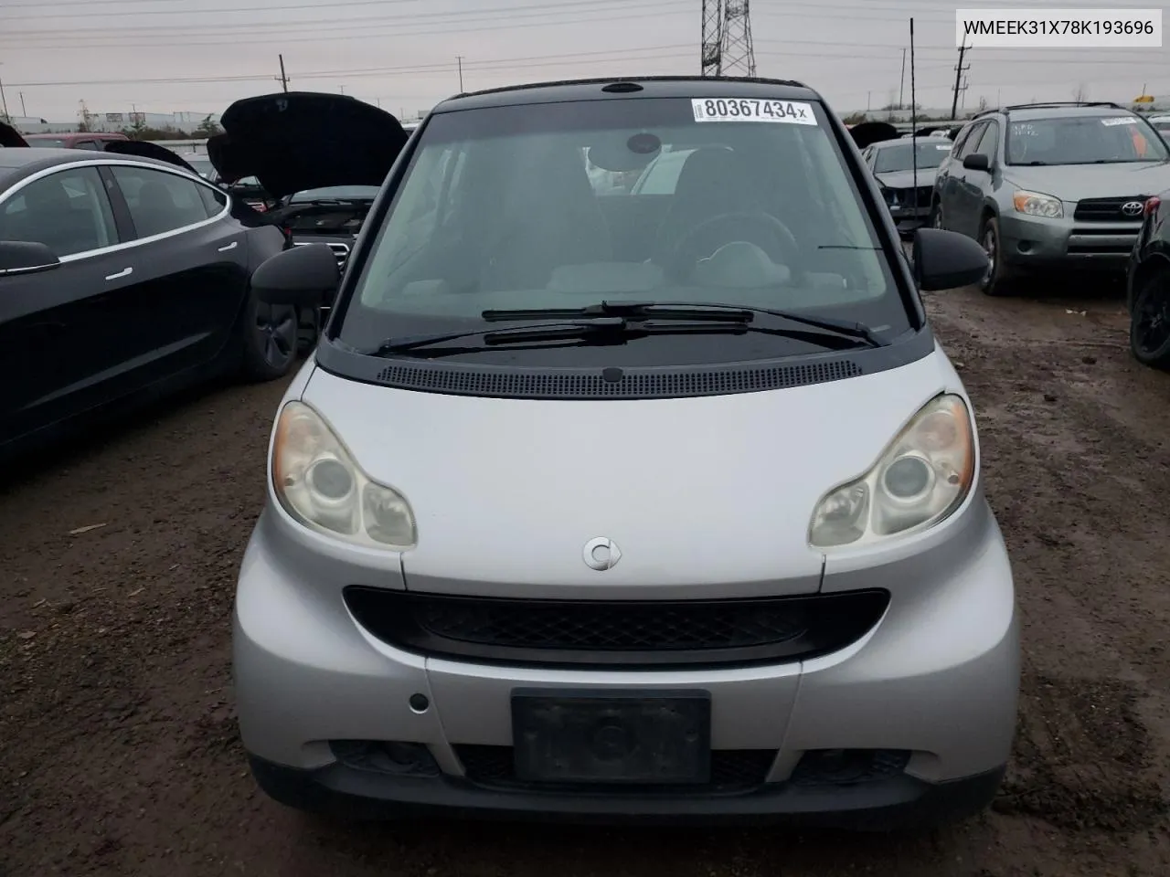 2008 Smart Fortwo Passion VIN: WMEEK31X78K193696 Lot: 80367434