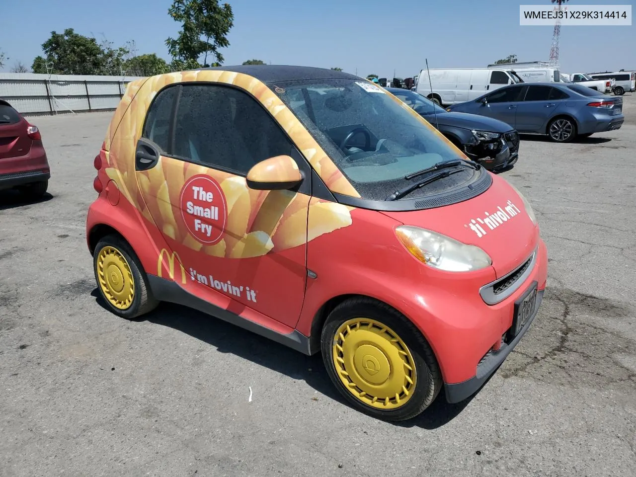 2009 Smart Fortwo Pure VIN: WMEEJ31X29K314414 Lot: 57157284