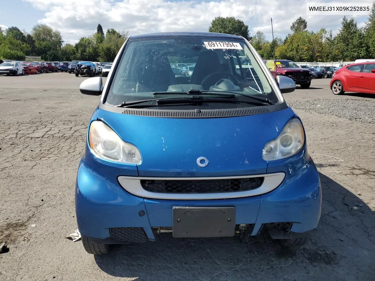 2009 Smart Fortwo Pure VIN: WMEEJ31X09K252835 Lot: 69117994