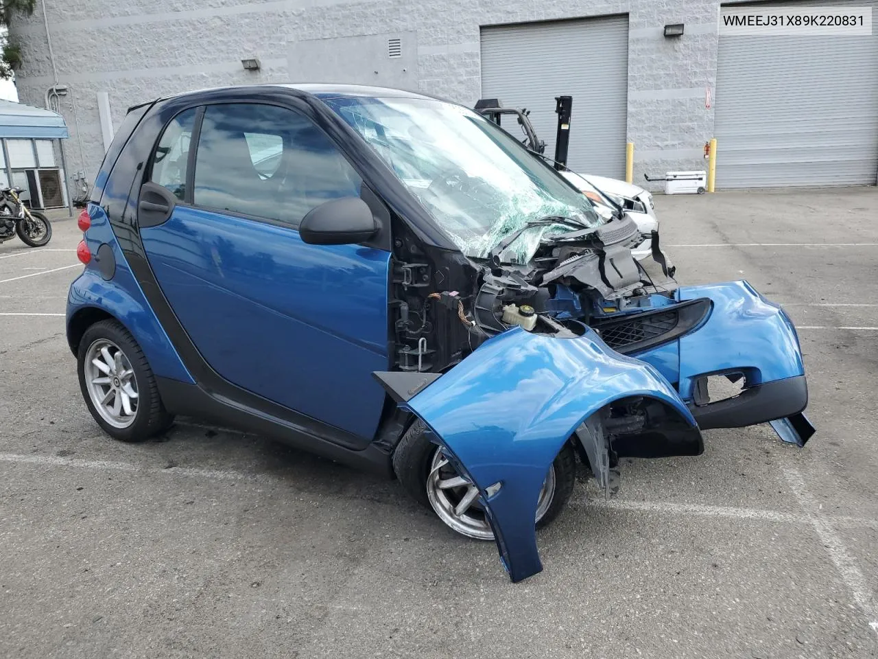 2009 Smart Fortwo Pure VIN: WMEEJ31X89K220831 Lot: 78035254