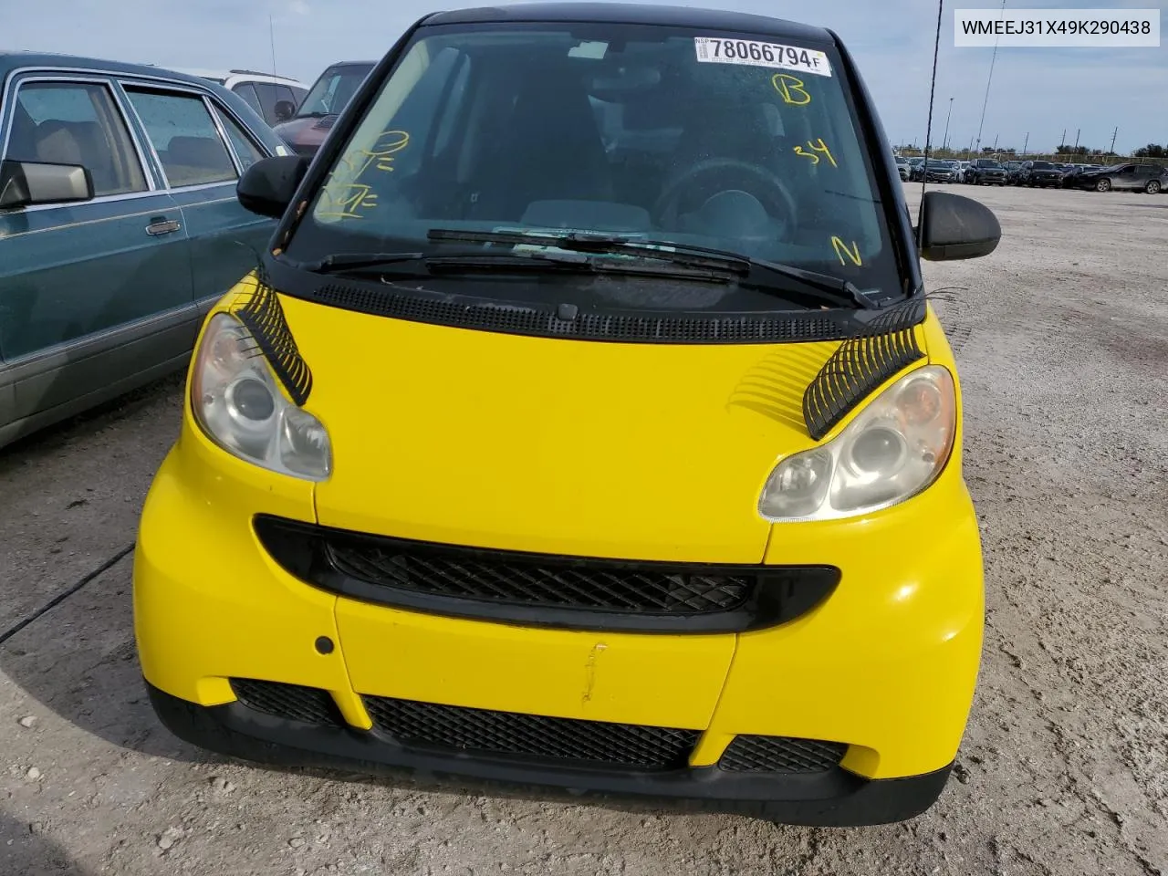 2009 Smart Fortwo Pure VIN: WMEEJ31X49K290438 Lot: 78066794