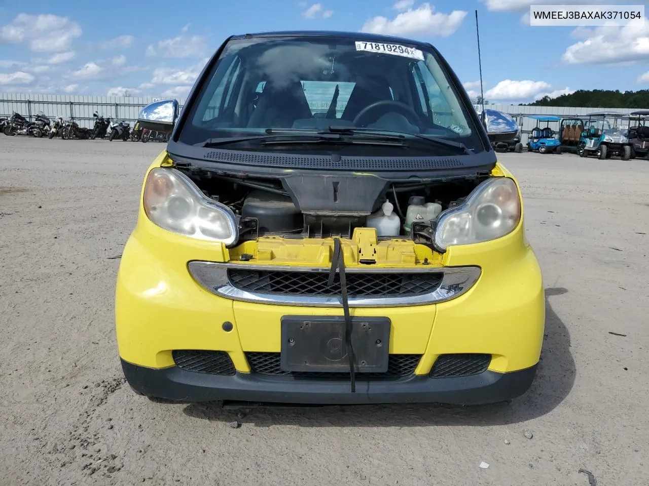 2010 Smart Fortwo Pure VIN: WMEEJ3BAXAK371054 Lot: 71819294