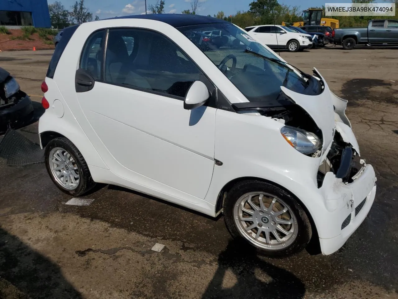 2011 Smart Fortwo Pure VIN: WMEEJ3BA9BK474094 Lot: 74012374