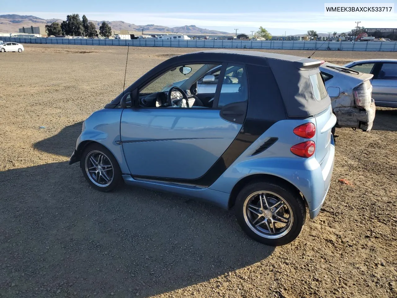 2012 Smart Fortwo Passion VIN: WMEEK3BAXCK533717 Lot: 79141474