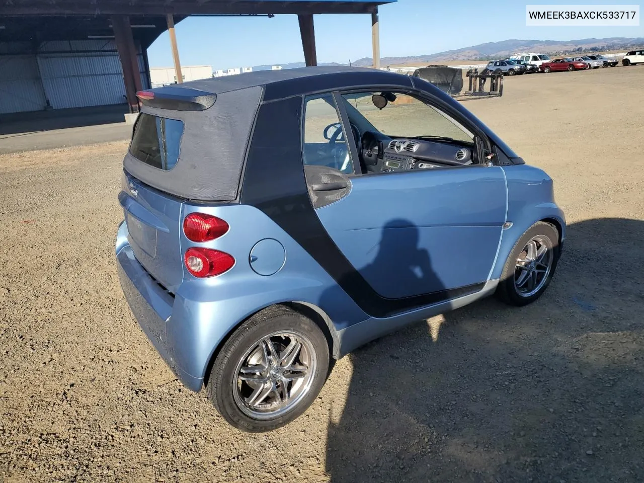 2012 Smart Fortwo Passion VIN: WMEEK3BAXCK533717 Lot: 79141474