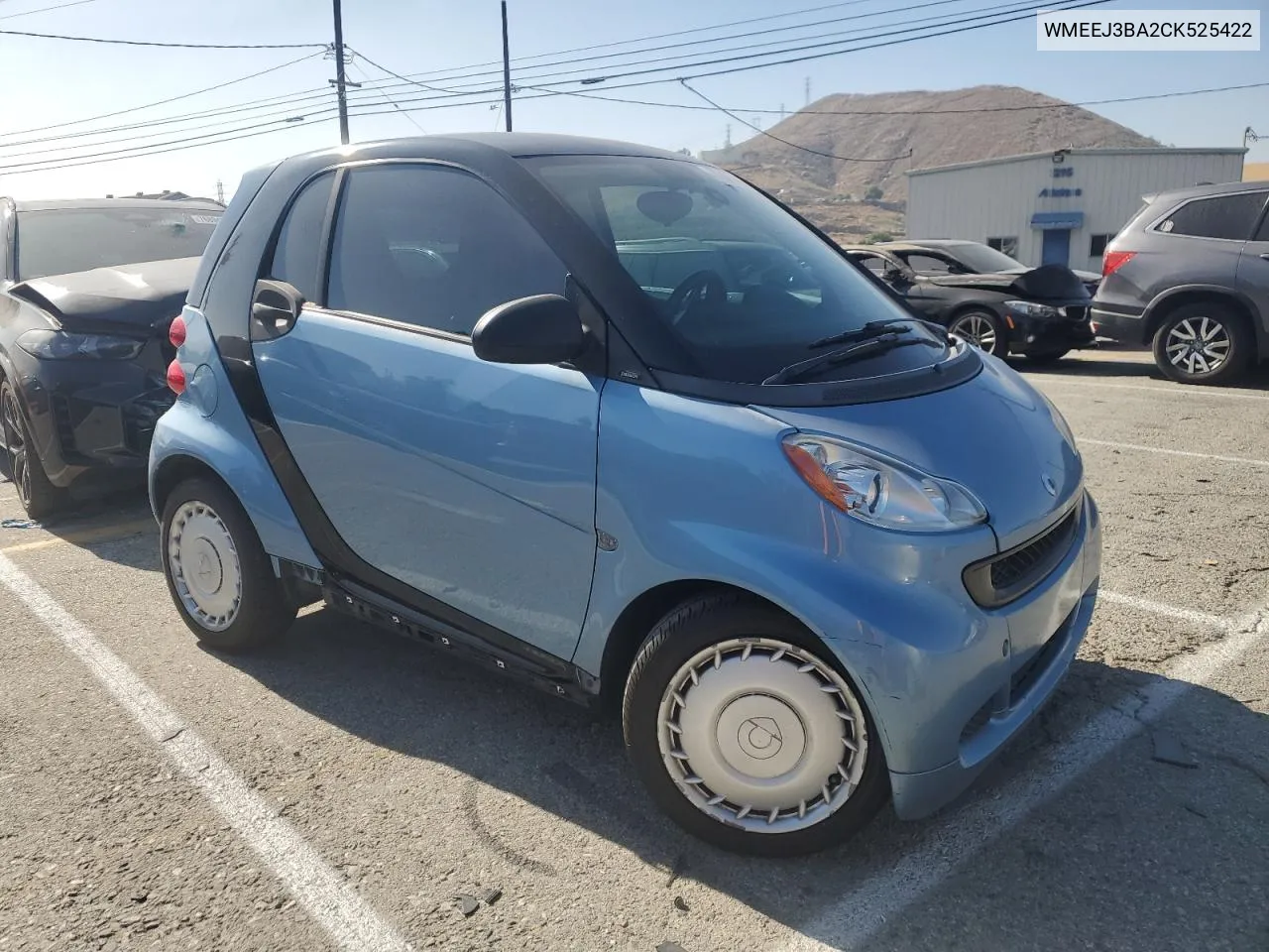 2012 Smart Fortwo Pure VIN: WMEEJ3BA2CK525422 Lot: 79433294