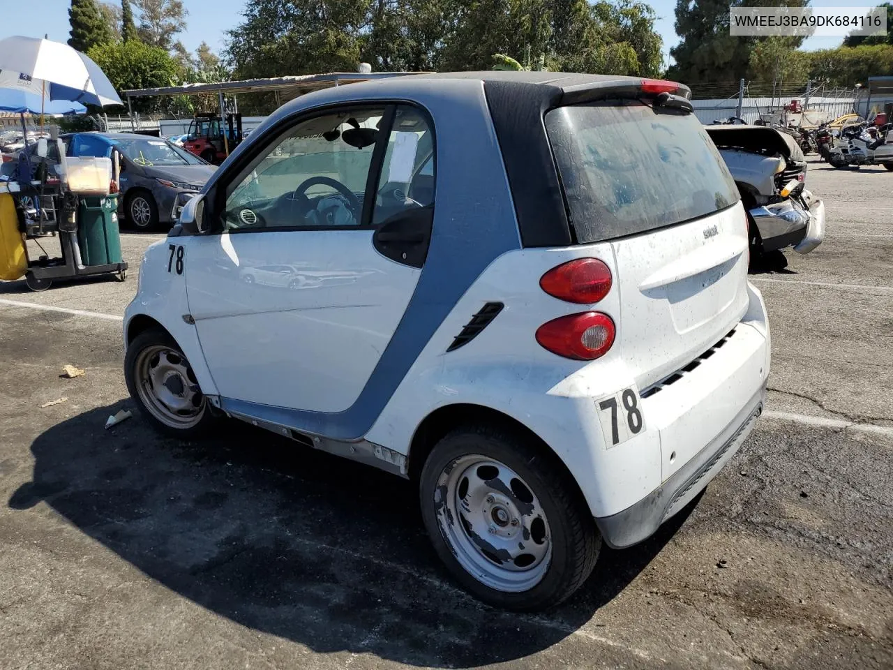 2013 Smart Fortwo Pure VIN: WMEEJ3BA9DK684116 Lot: 70263514