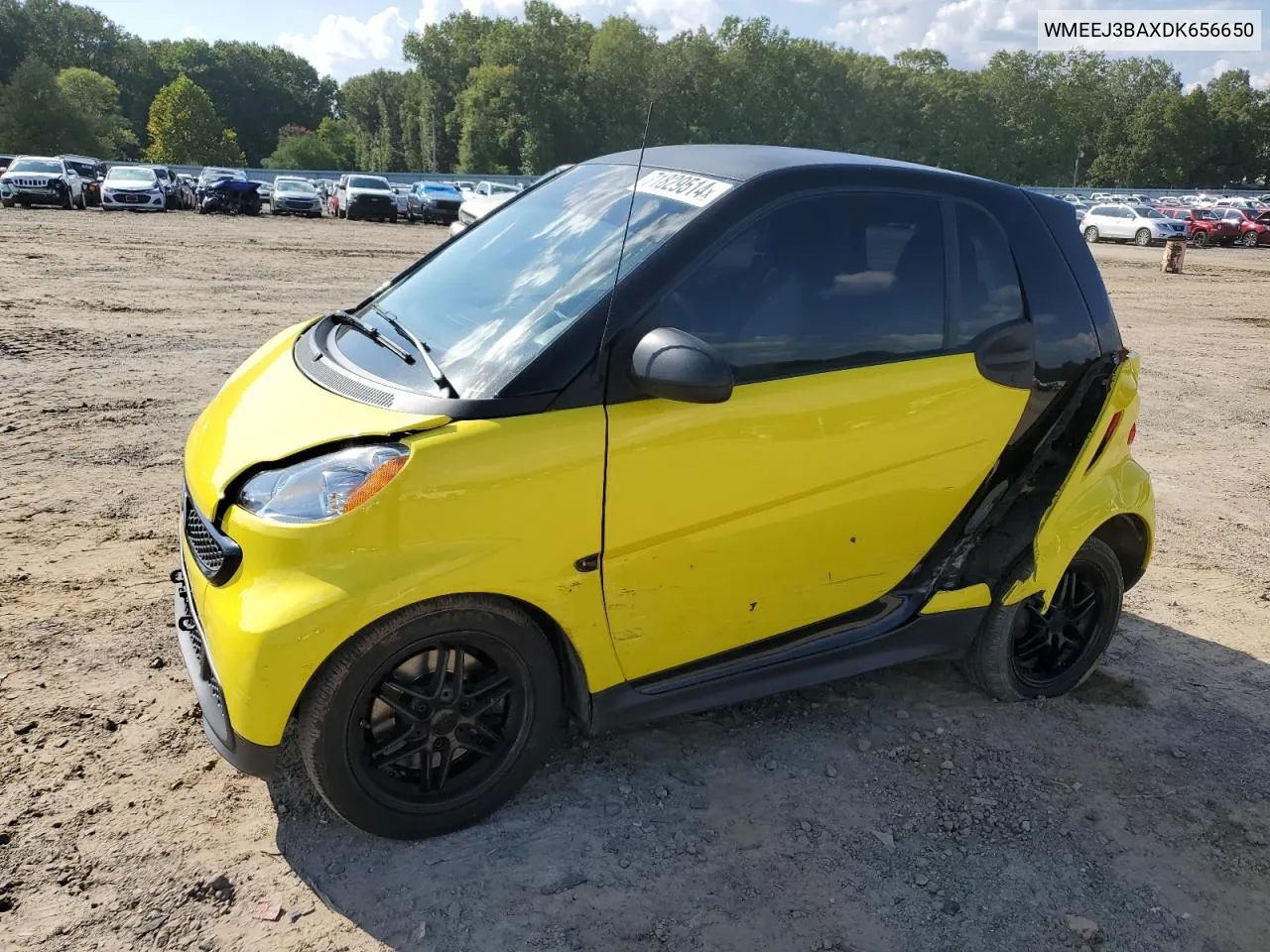 2013 Smart Fortwo Pure VIN: WMEEJ3BAXDK656650 Lot: 71829514