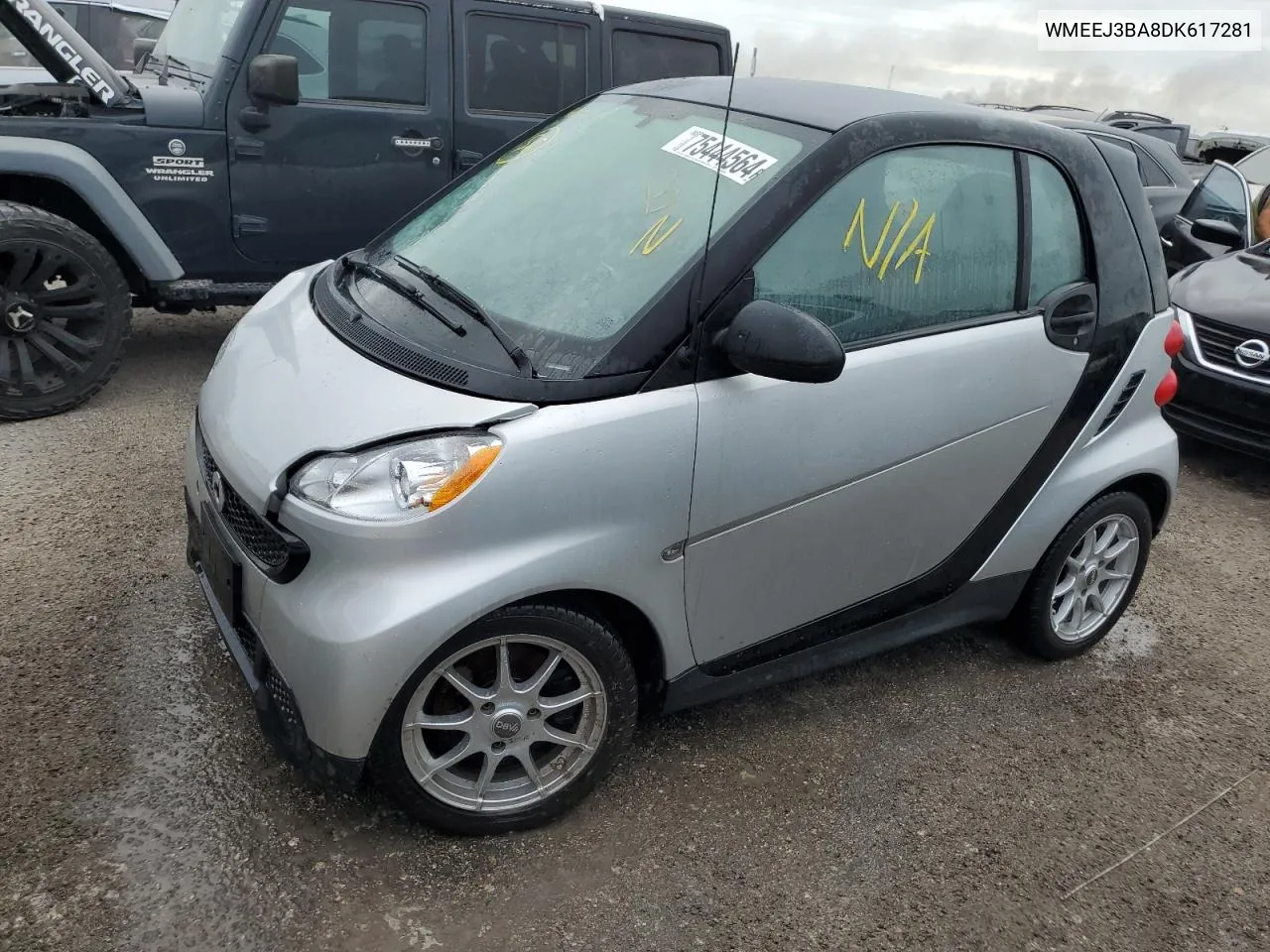 2013 Smart Fortwo Pure VIN: WMEEJ3BA8DK617281 Lot: 75444564