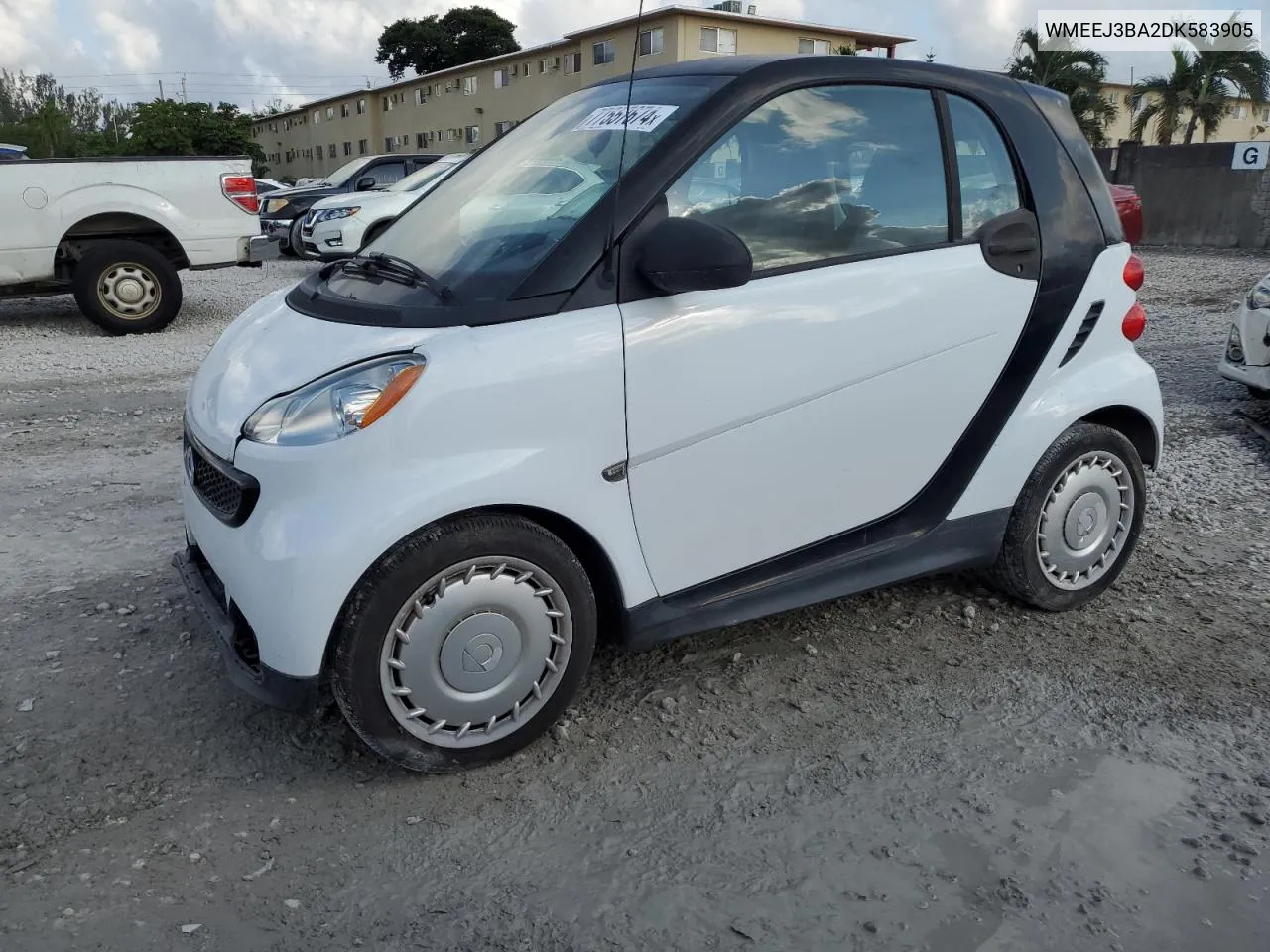 2013 Smart Fortwo Pure VIN: WMEEJ3BA2DK583905 Lot: 77557674