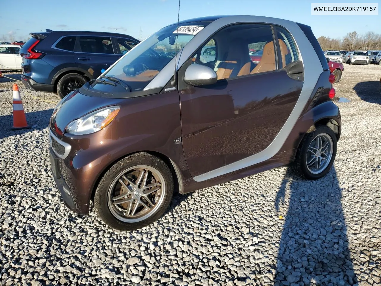 2013 Smart Fortwo Pure VIN: WMEEJ3BA2DK719157 Lot: 80196454