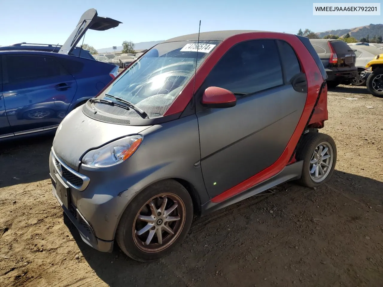 2014 Smart Fortwo VIN: WMEEJ9AA6EK792201 Lot: 74756574