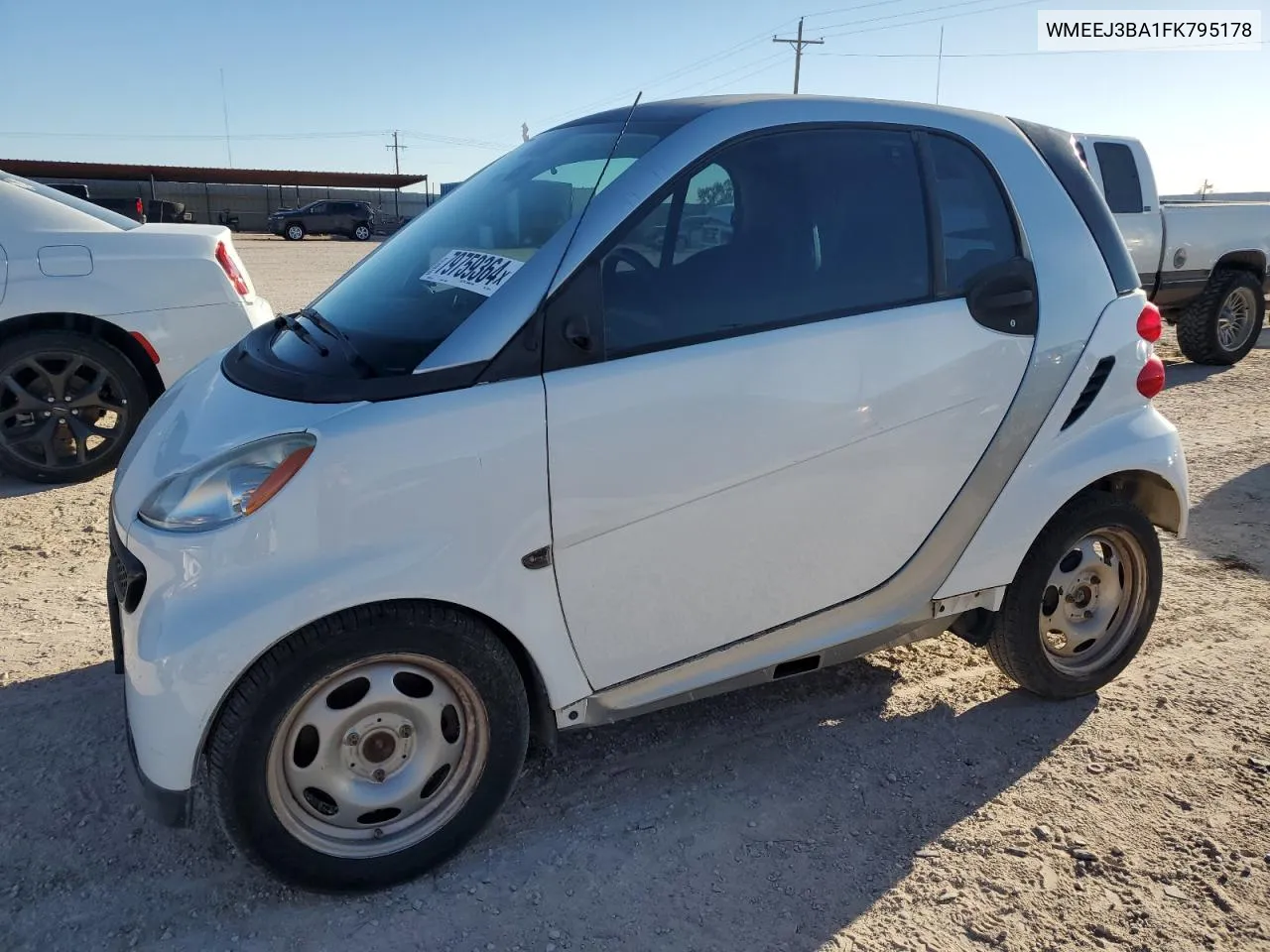 2015 Smart Fortwo Pure VIN: WMEEJ3BA1FK795178 Lot: 79759364